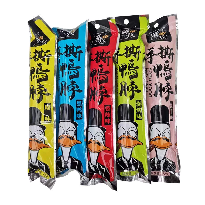 鲜孜鸭脖子风干手撕55克烧烤香辣原味黑鸭碳烤卤味居家休闲零食