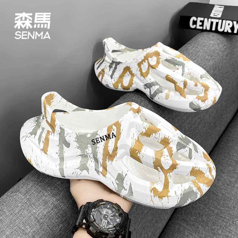 SENMA/森马洞洞鞋男士夏季透气户外穿凉拖鞋2024新款爆款沙滩凉鞋