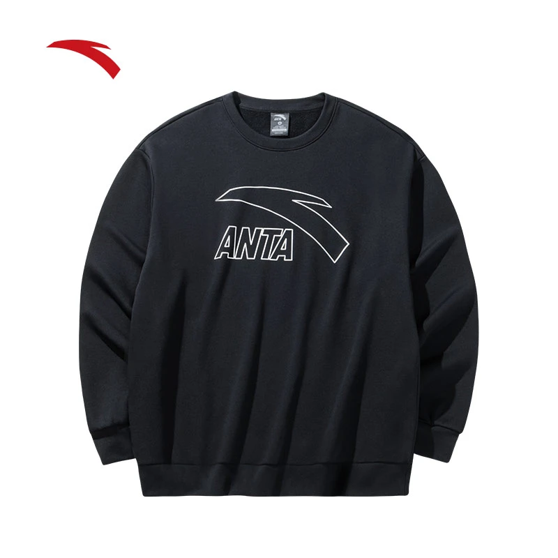 安踏卫衣套头简约运动百搭加绒长袖952448709