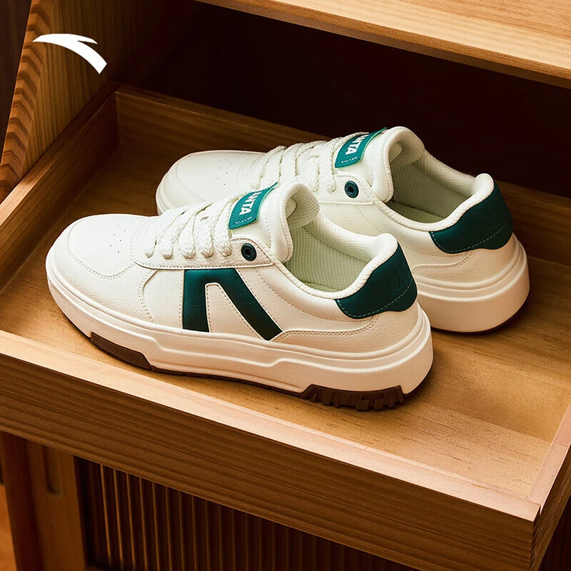 安踏A道低帮板鞋男女同款秋冬新款小白鞋百搭运动鞋潮流休闲鞋