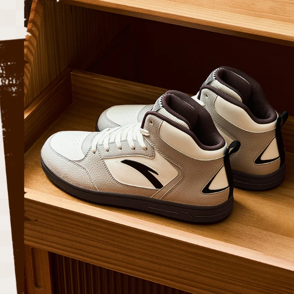 【老板专属】安踏雅丹风元溯高帮板鞋经典情侣百搭912448084