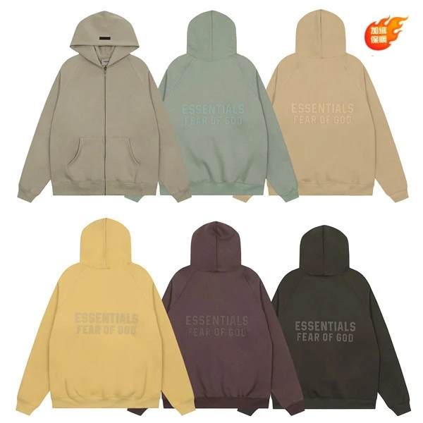 EAGLE ESSENTIALS潮牌拉链卫衣外套男女情侣百搭加绒连帽衫