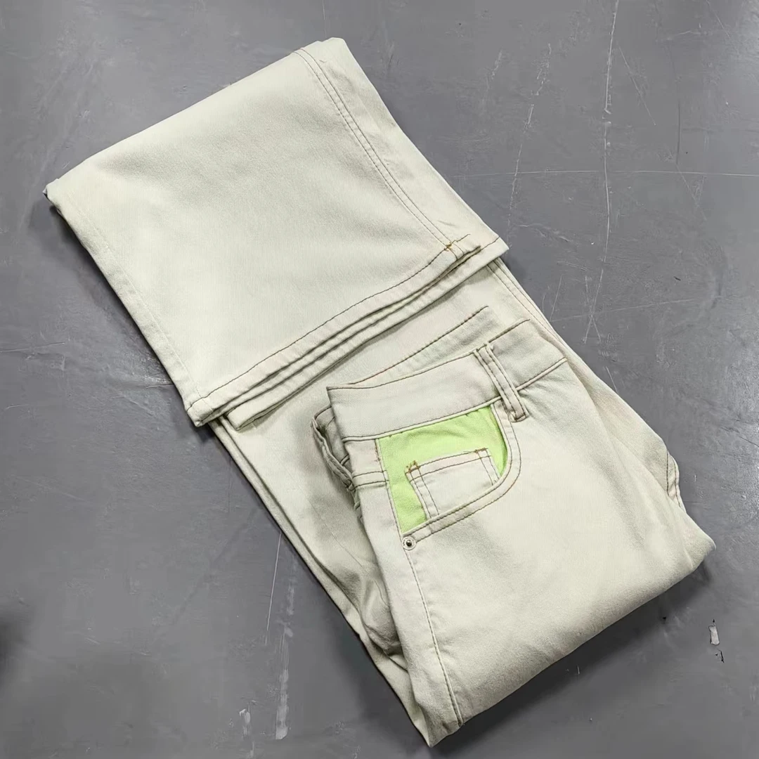 262号【南油彬哥】浅绿色牛仔裤99021