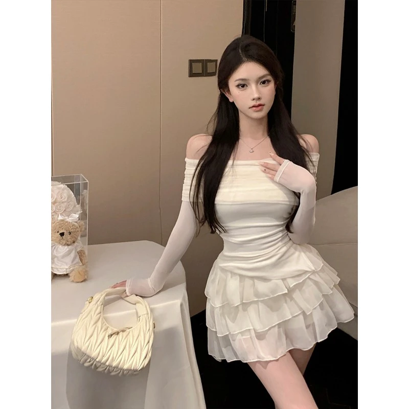 不规则上衣蓬蓬半身裙今年流行时尚收腰网红2025新款两件套女春秋