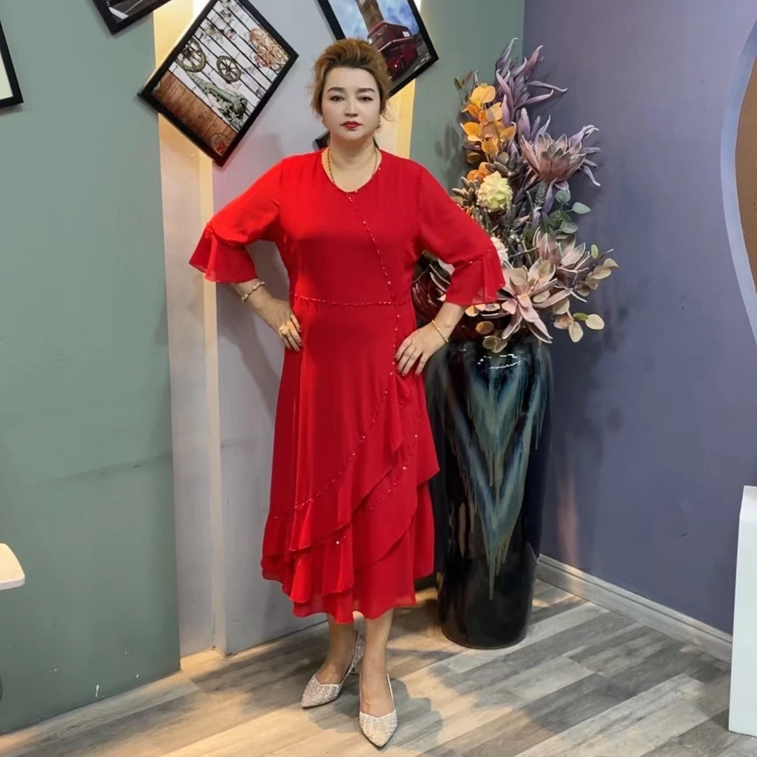 112GIRIP雪纺新款女装中老年装气质显瘦时尚夏季宴会修身休闲高档