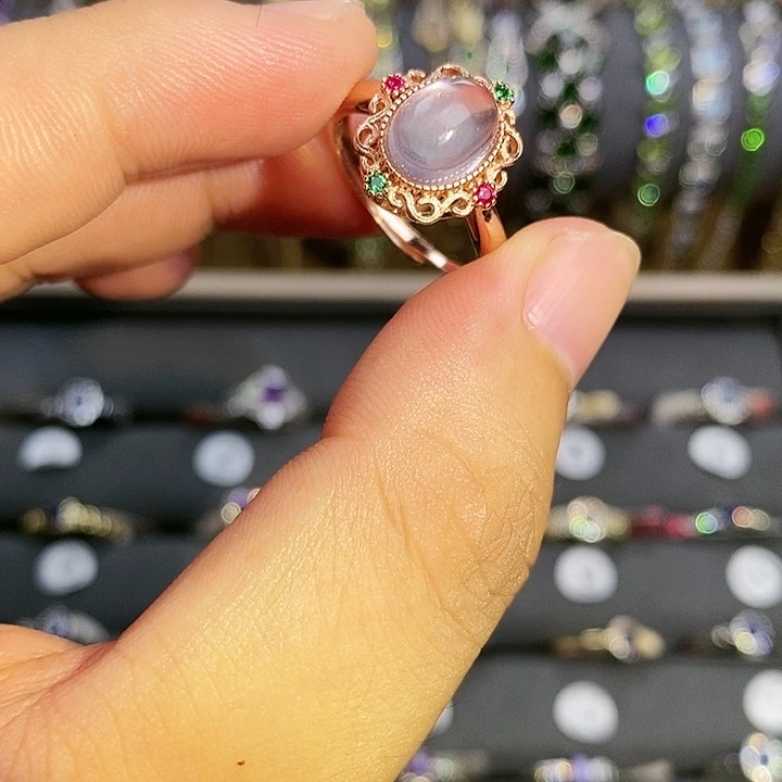 芙蓉石戒指合金戒指