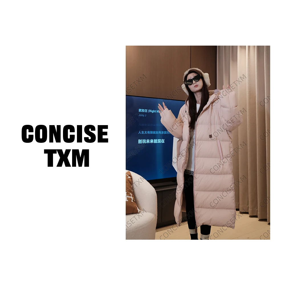 【唐小木】新款冬季时尚加厚长款连帽保暖羽绒服  YR0635