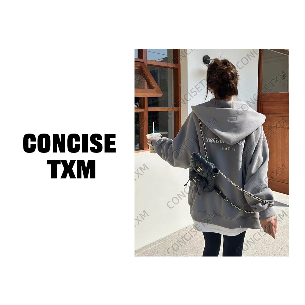 【唐小木】2024早秋韩系休闲百搭连帽长袖印花卫衣  W0665