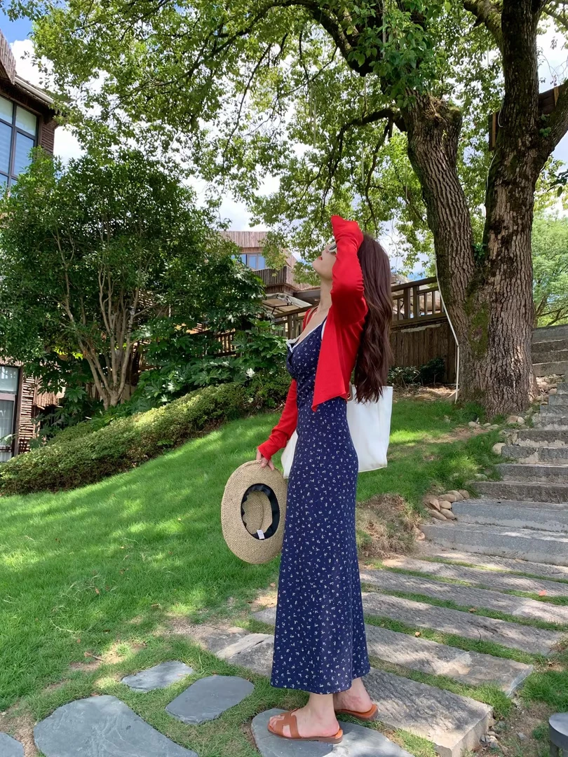 【唐小木】新款百搭简约气质红色开衫  T0553-S