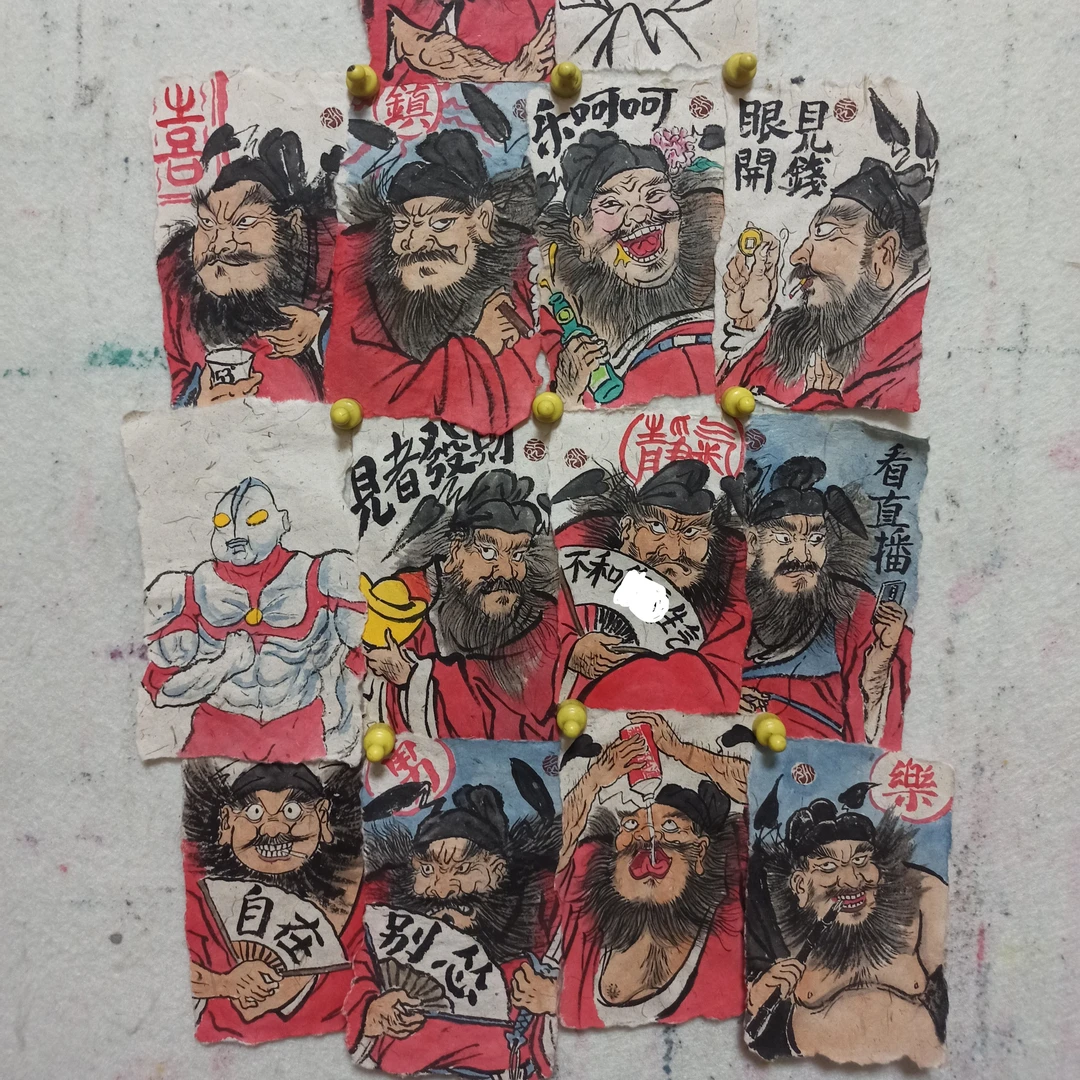 狂飙画手绘钟馗手机壳装饰画挂画客厅卧室办公室装饰画创意大庙山