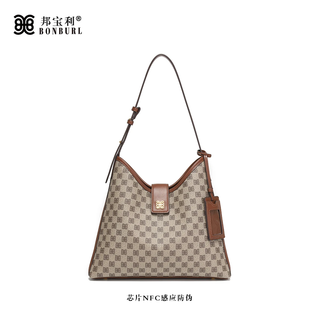 【悠悠专属】2024新款美拉德棕女士时尚单肩包腋下包6005