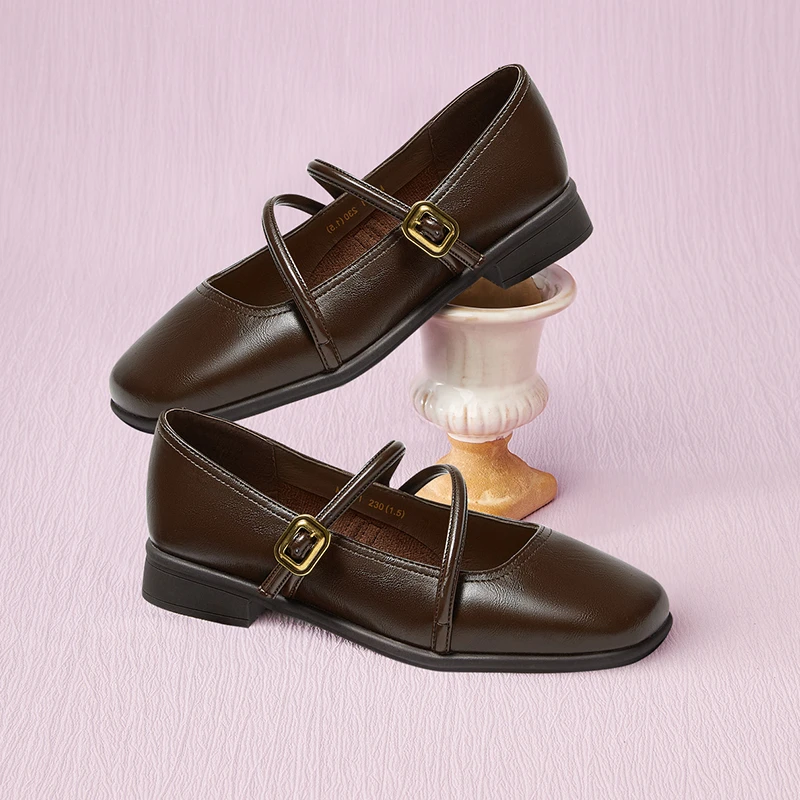 百思图2024秋季新款商场同款复古法式玛丽珍鞋方头女单鞋M7031CQ4