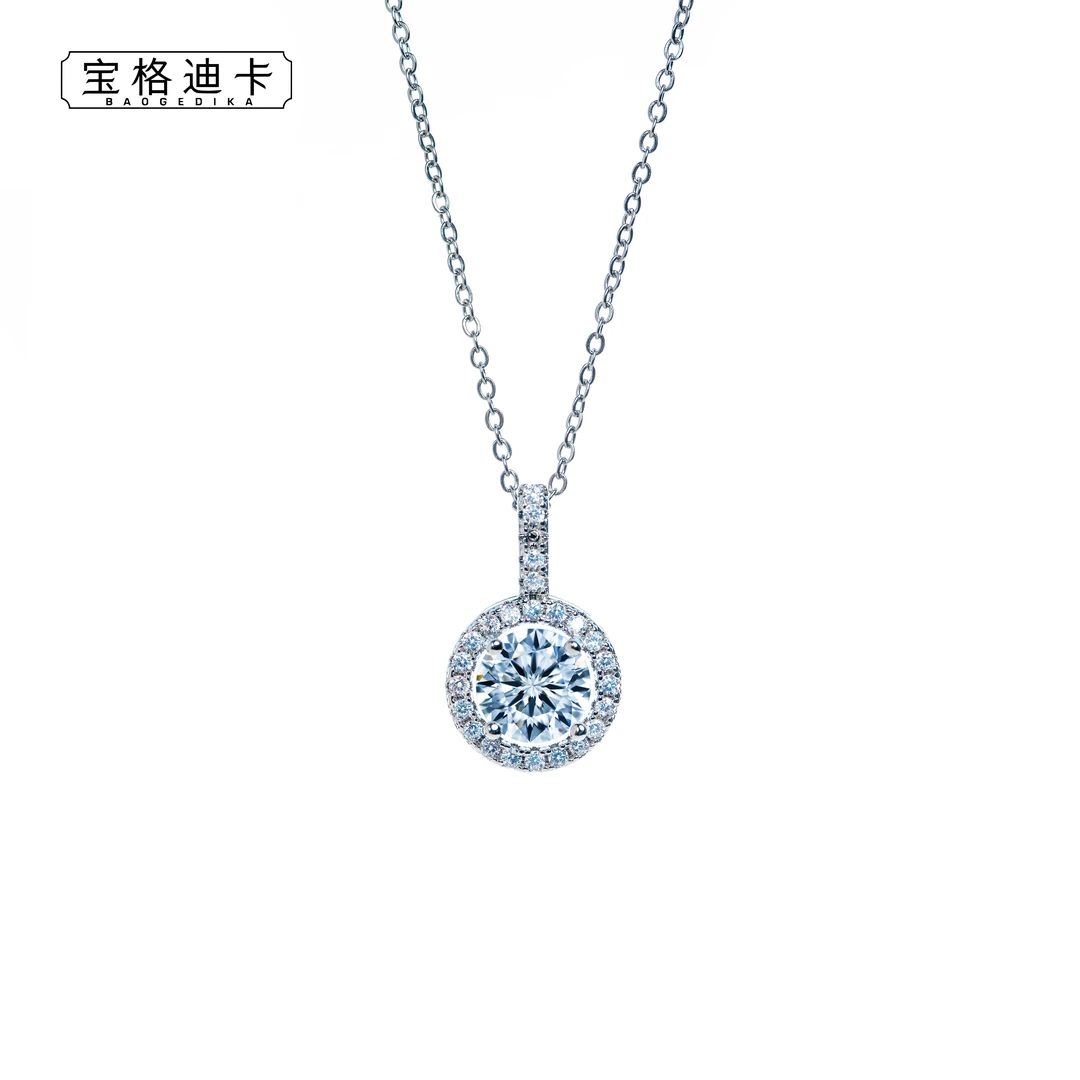 钛钢项链 经典2克拉设计师圆包款吊坠s
