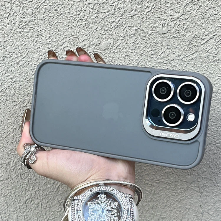 钛金灰肤感镜头支架苹果15手机壳iPhone15promax镜头膜13高级感12