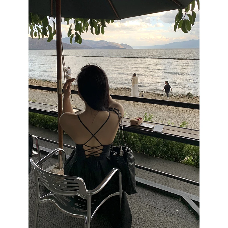 黑泽玄七微胖mm2023夏季新款辣妹性感露背连衣裙98232L3214/L6730
