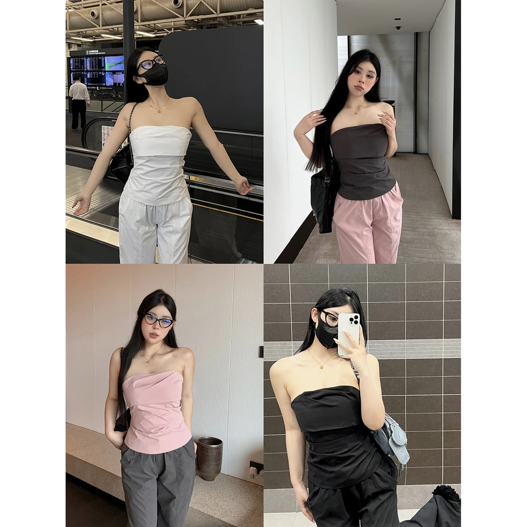 黑泽玄七 微胖mm性感无袖内搭背心打底抹胸辣妹上衣女98232MX1150
