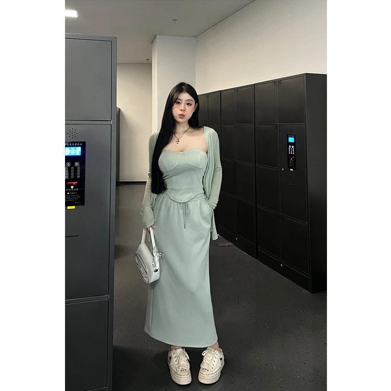 黑泽玄七2023夏季新款显瘦遮肉套装甜辣两件套98232MX3128/B1961