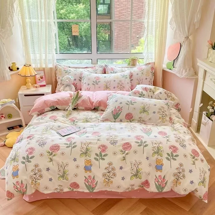 2024【春季新款】轻奢小清新全棉系列床上用品三件套四件套四季通用