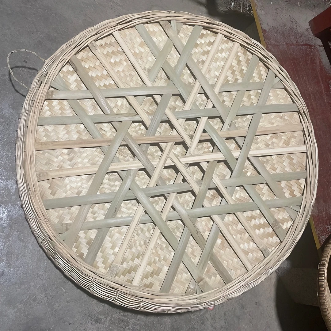 纯手工圆形竹簸箕阳台晾晒复古轻奢40/65/70/75/85公分