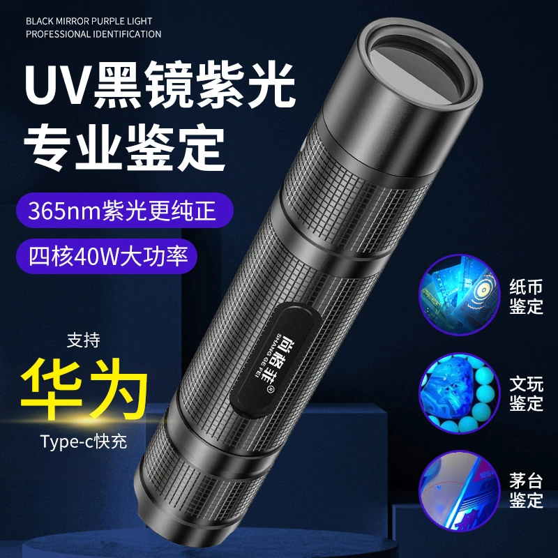 德国进口紫光灯365nm鉴定烟酒验钞防伪照玉石翡翠专用伍德氏紫外
