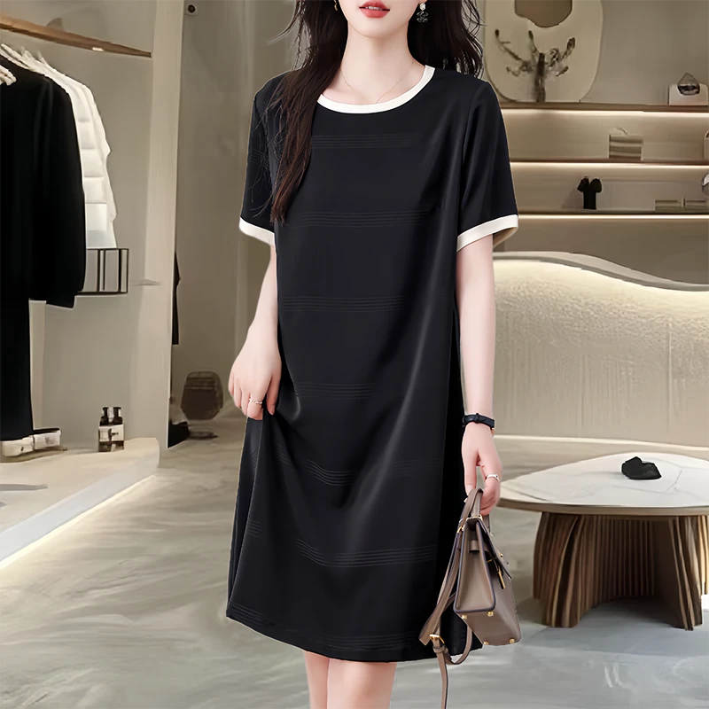 轻奢法式大码连衣裙女2025夏季新款气质女神范设计感职业中长裙子