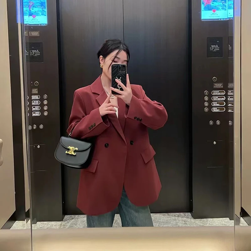 【大眼妹专属】高级感炸街西装外套女2025春秋新款韩版宽松时尚西服