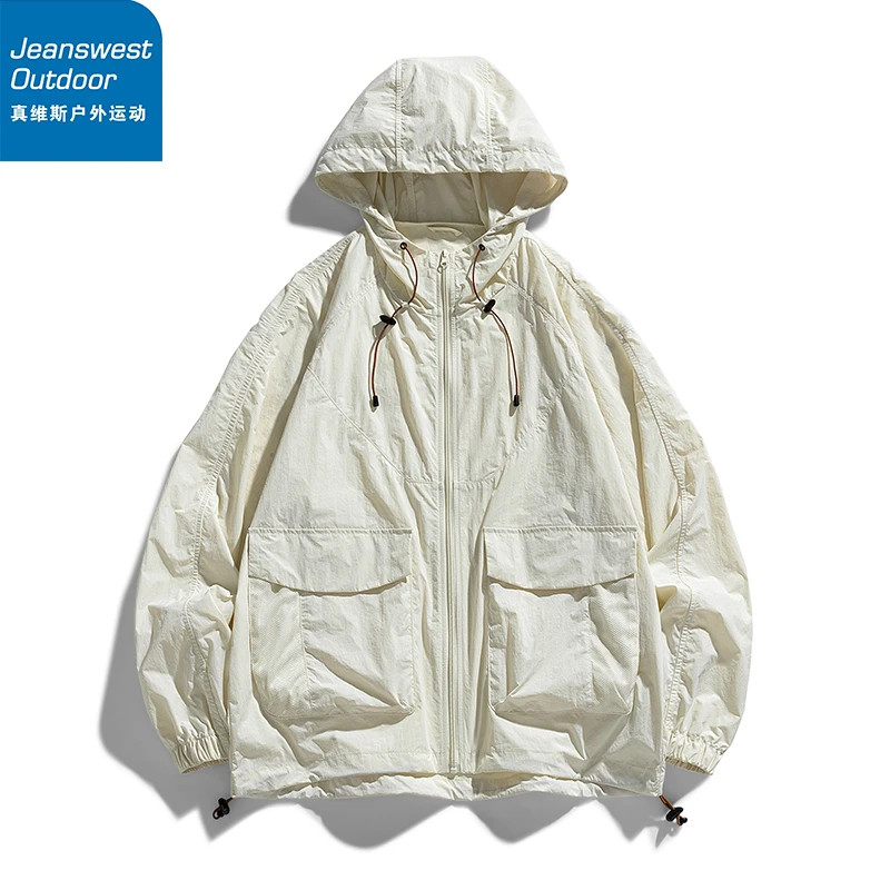 真维斯户外运动夏季工装连帽防晒衣防紫外线UPF50+冰丝防晒服男女