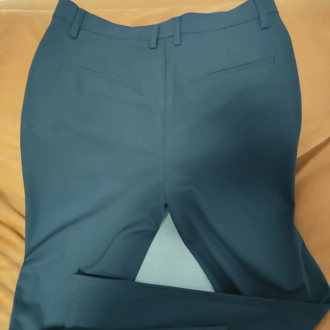 男士高端薄款修身休闲裤男款西装休闲裤西裤商务长裤弹力蓝色