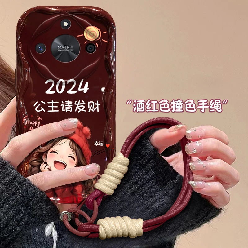 适用2024公主请发财荣耀x50手机壳ALI-AN00硅胶保护套新款女新年