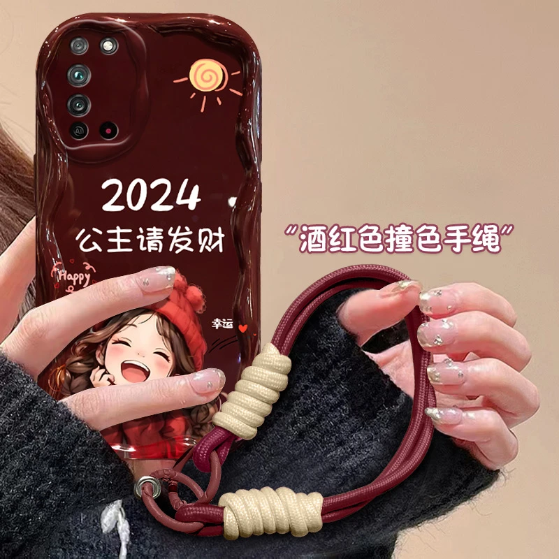 适用2024公主请发财荣耀x10手机壳TEL-AN00女硅胶防摔保护套新年
