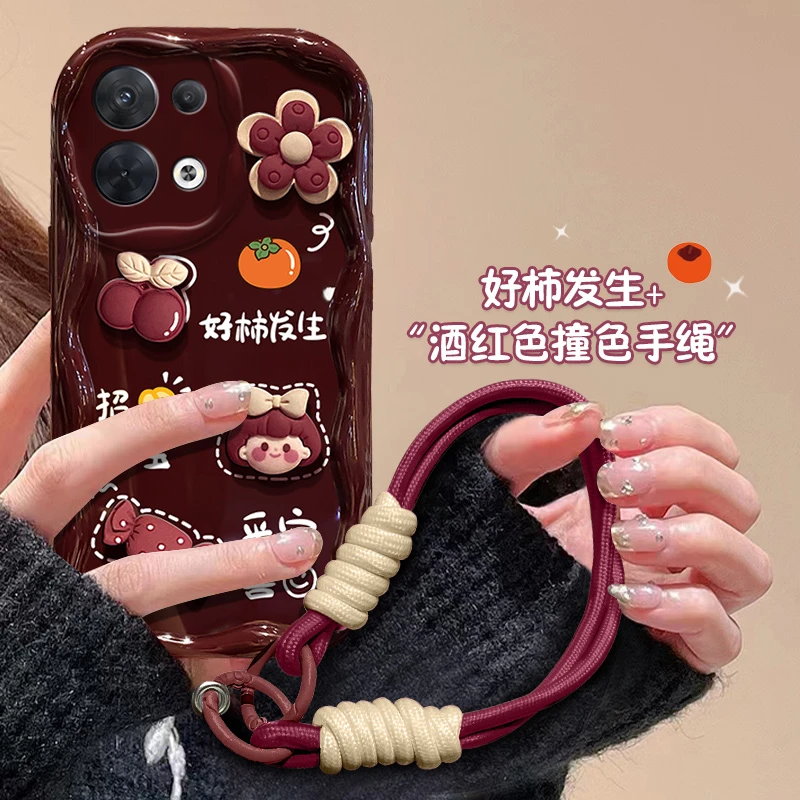 适用好柿发生女孩opporeno8手机壳PGBM10新款ins风卡通硅胶个性女