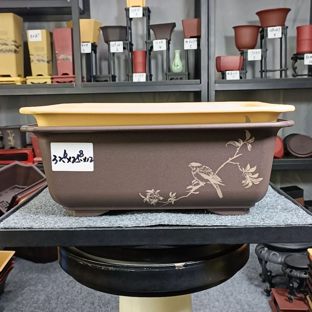 【闪购商品】复合15cm以下2只32.6cm中号马槽盆(花鸟图案)