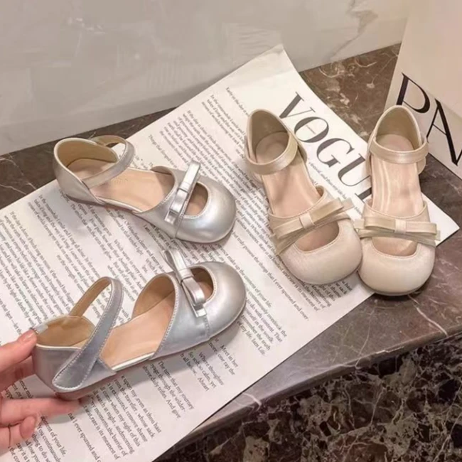 女童包头凉鞋韩版时尚百搭软底公主鞋女孩玛丽珍蝴蝶结单鞋A801