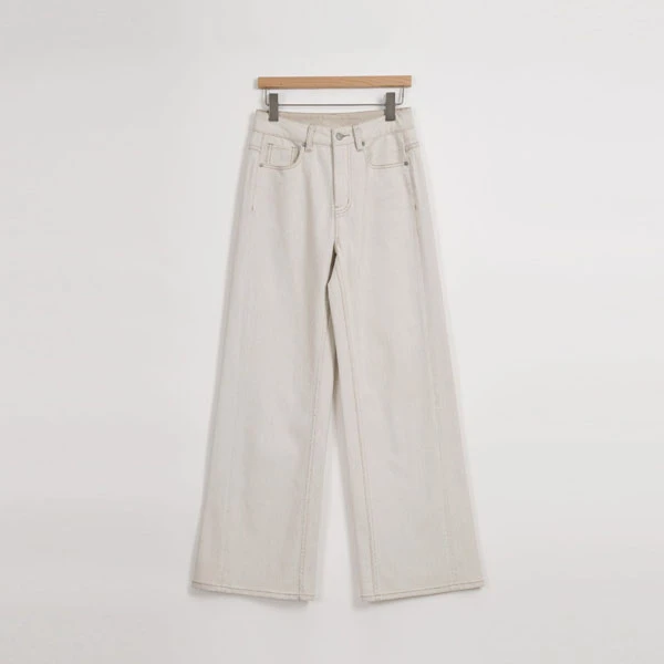 【渐染】 经典极简白牛阔腿直筒牛仔裤女款高腰宽松拖地裤