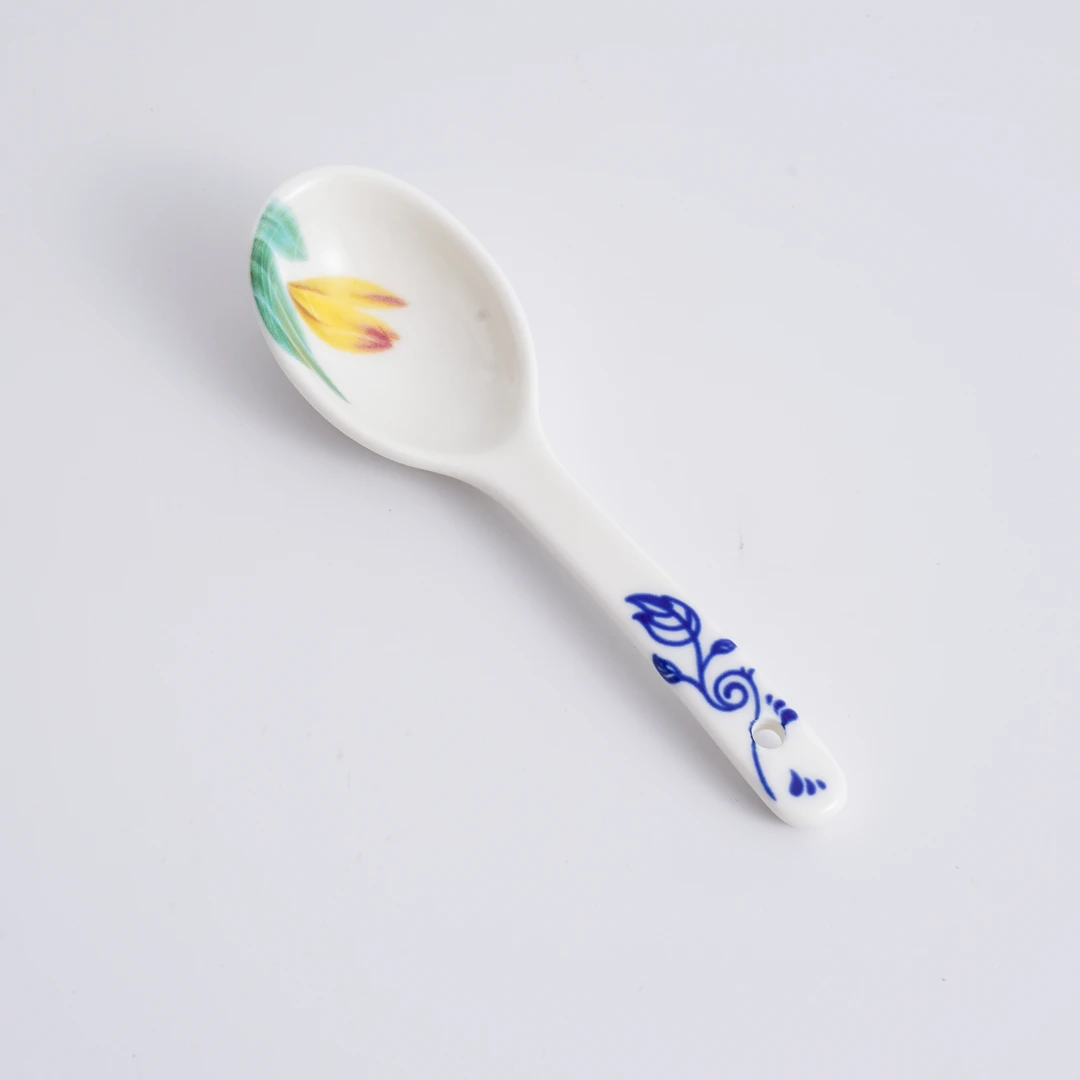 【一切美好】《绒花》 14cm小勺汤勺 高温釉中