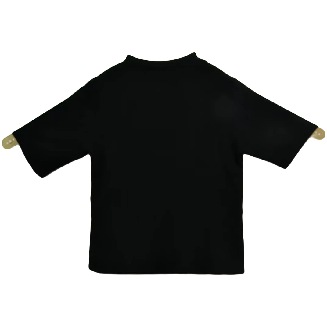 【一切美好】短袖打底衫 春秋针织显瘦修身t恤女百搭内搭纯色黑色