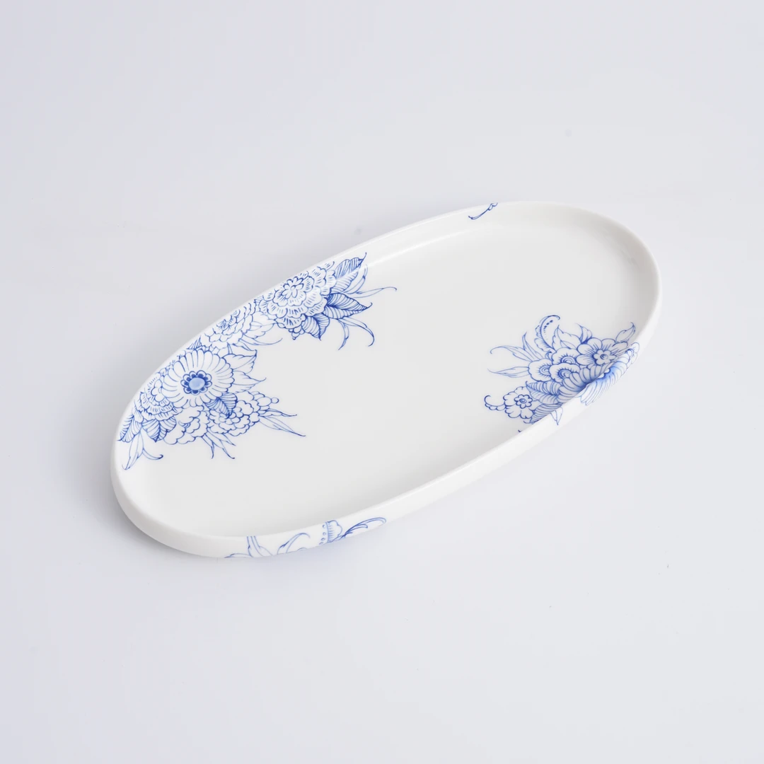 【一切美好】《揽色》 30cm 橄榄盘 高温釉中