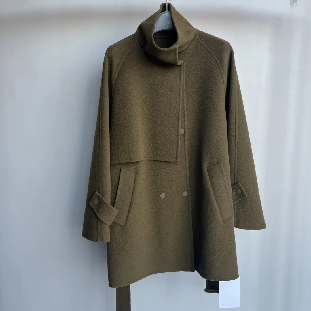 美丽诺羊毛双面呢韩版大衣引领新时尚BY817-MSLD