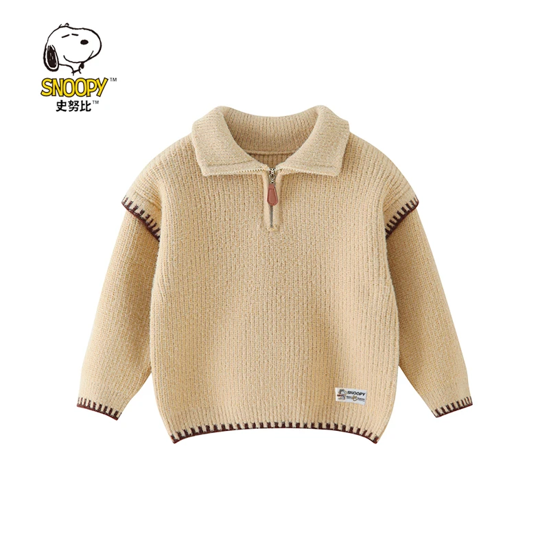 Snoopy/史努比2024秋冬新款男女男女童加厚针织衫套头儿童毛衣