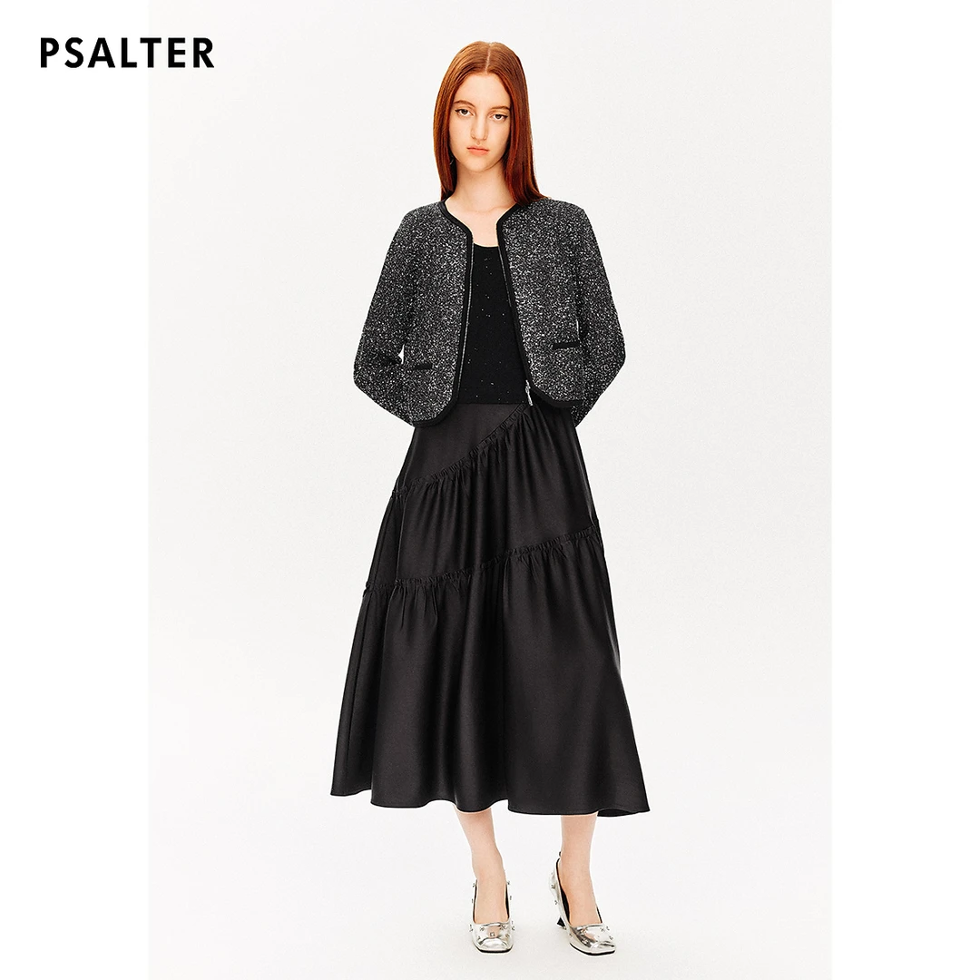 PSALTER诗篇三醋酸背心连衣裙珠片绣针织外套两件套冬款