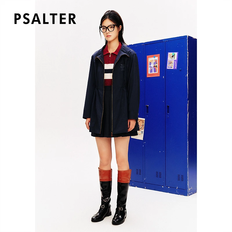 PSALTER诗篇宽松立领抽绳收腰复古外套风衣春