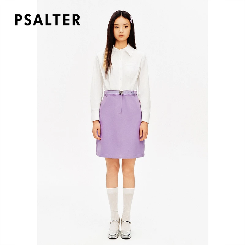 诗篇专选白衬衫假两件学院风牛仔裙连衣裙春秋款