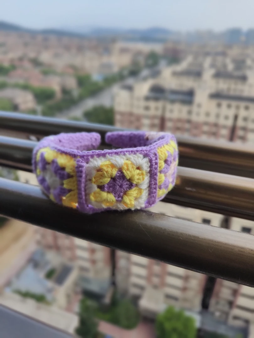 毛线钩织祖母格发箍