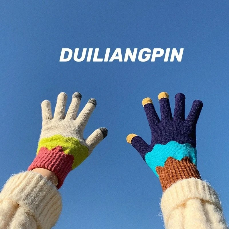 情侣手套冬天女ins可爱男加厚加绒保暖-冬季骑行防寒触屏韩版手套