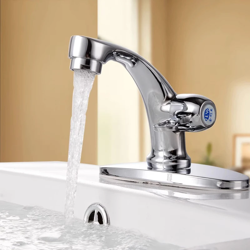 洗脸盆单冷水龙头公共卫生间洗簌池洗手脸盆单双三孔通用全铜加厚