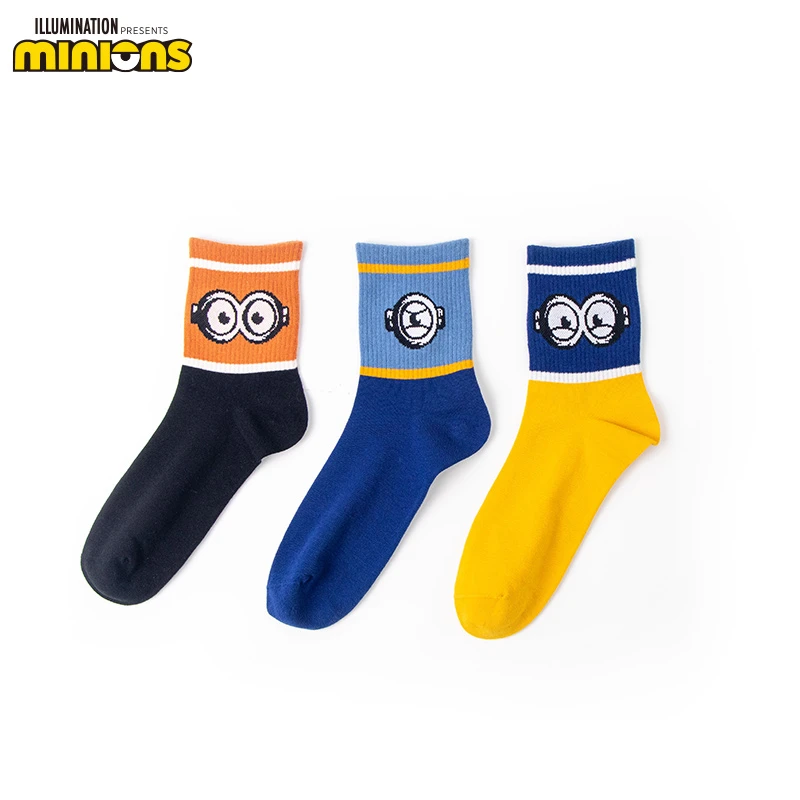 小黄人中统大眼萌男袜男士潮袜（6双装）