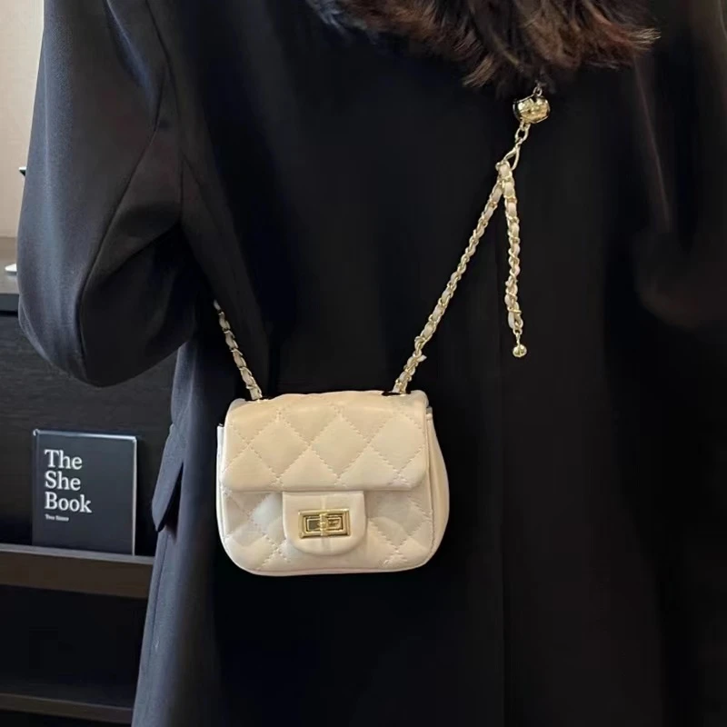 迷你小包包女夏2024新款潮网红高级感百搭斜挎包小香风菱格链条包