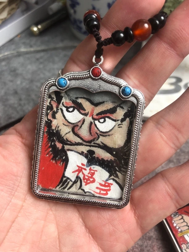 四毛钟馗文创钟馗无事牌，尺寸4.5×5.5cm，合金材质，图案可定制