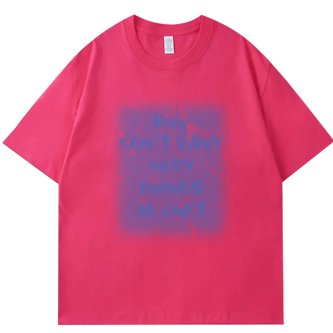 bay重磅宽松男女同款字母印花简约百搭时尚经典不闷热夏季短袖