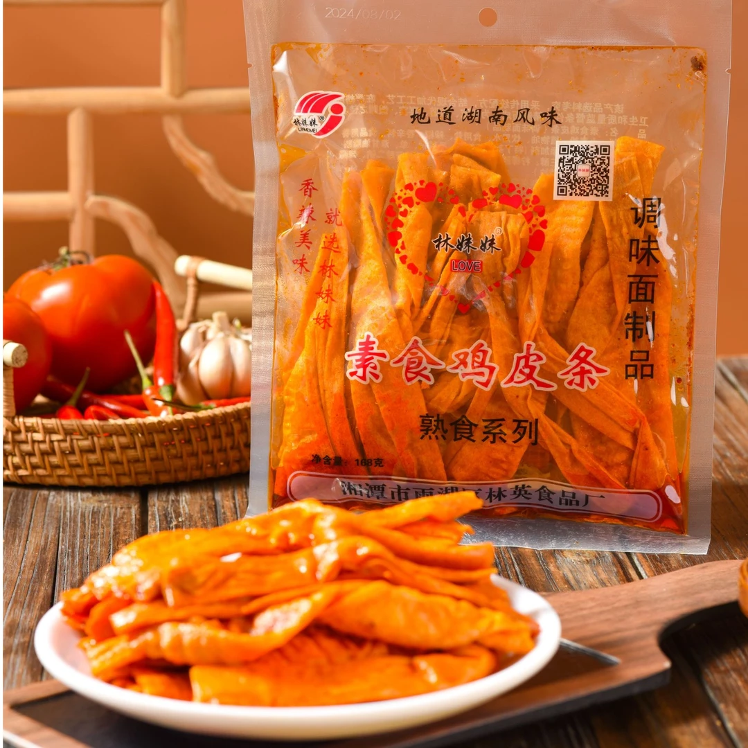 林妹妹【素食鸡皮条】儿时怀旧麻辣小吃解馋网红湖南地道辣条工厂直